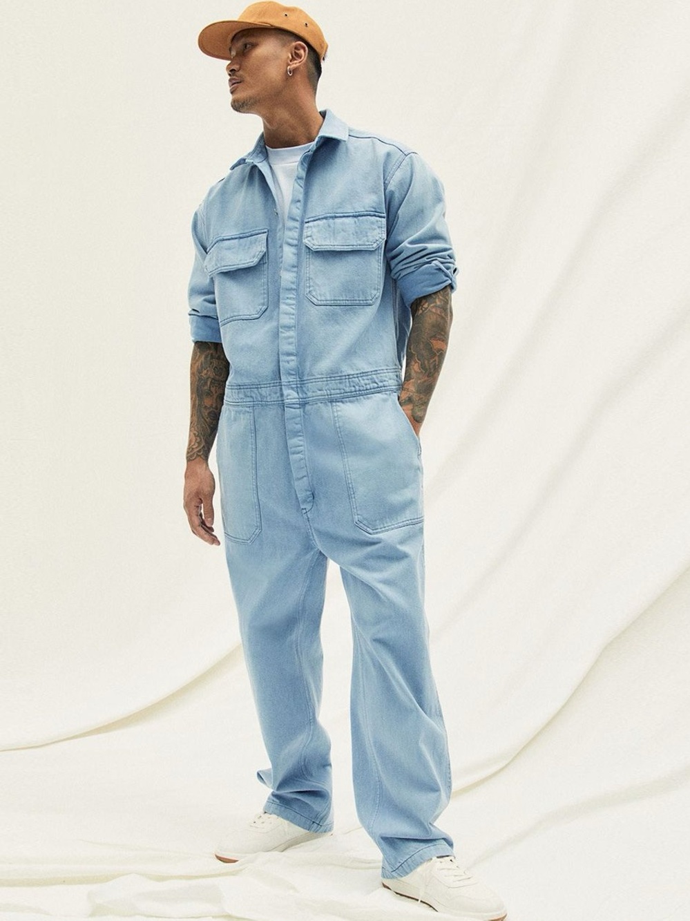 H&M Light Blue Denim Jumpsuit